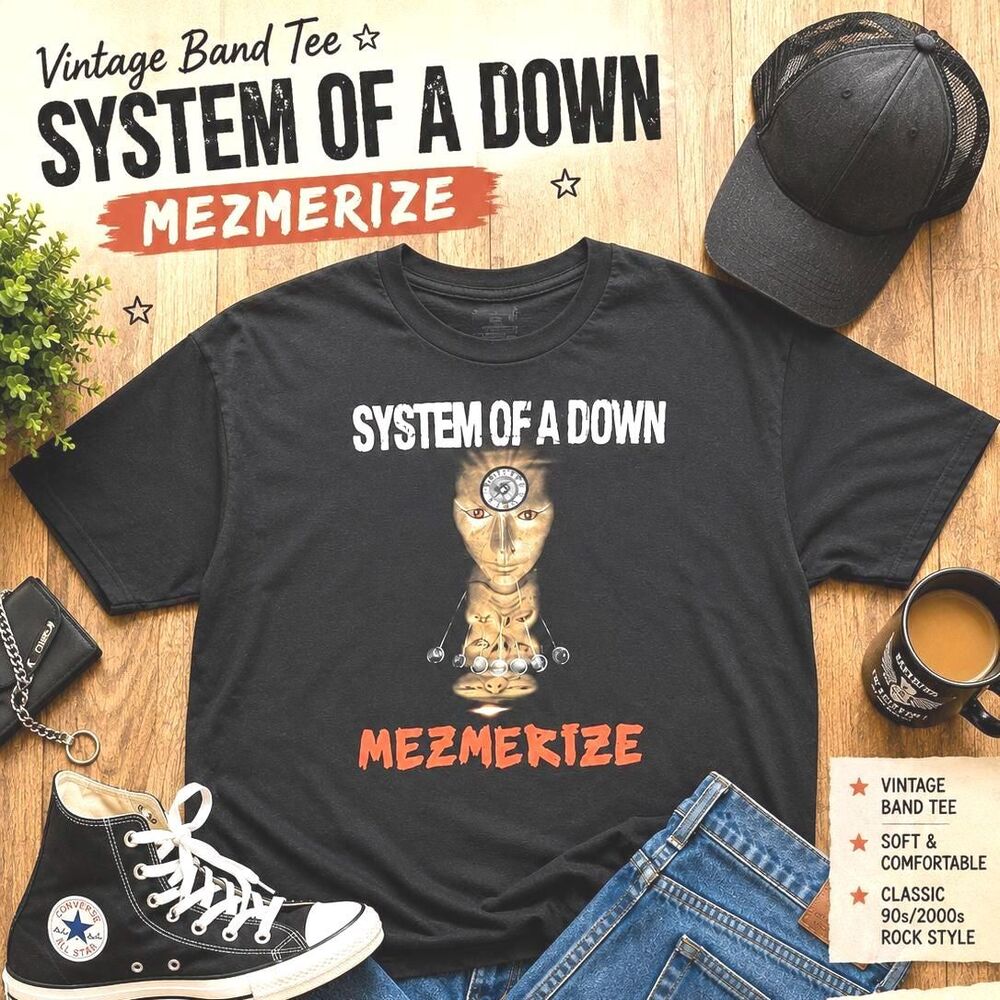 System Of A Down Mezmerize Band Tee Size Medium | Vintage Style Rock Shirt | Y2K